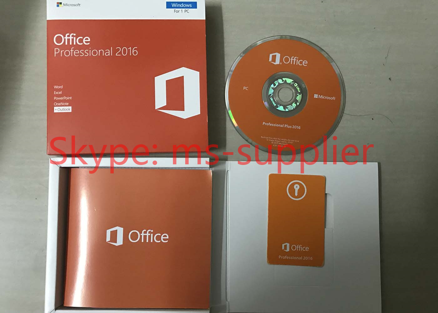 100% Activation Genuine Office 2016 Retail Box Pro 32 / 64 Bit DVD COA Sticker