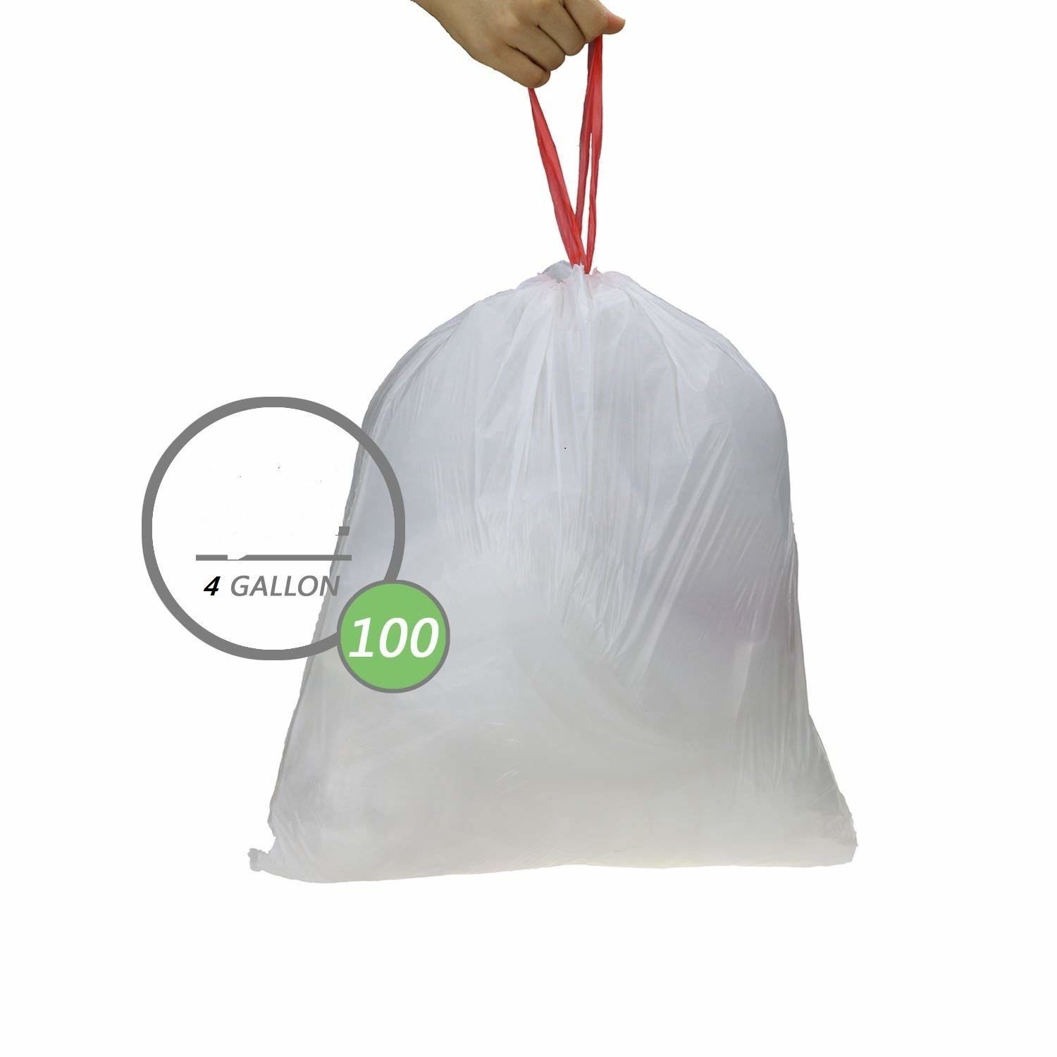 China Rolled Drawstring Kitchen Trash Bags , Hdpe Trash Bags White Colour wholesale