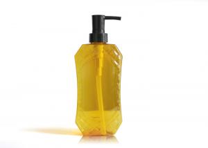 China Tranlucent Yellow Flat PET Cosmetic Bottles Pattern Silkscreen Printing Surface Handling wholesale