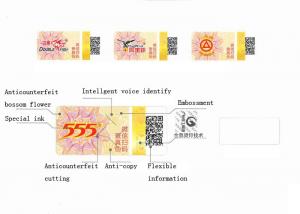China 2D Code Flexible Information Anti Counterfeit Labels With Special Ink Printing wholesale