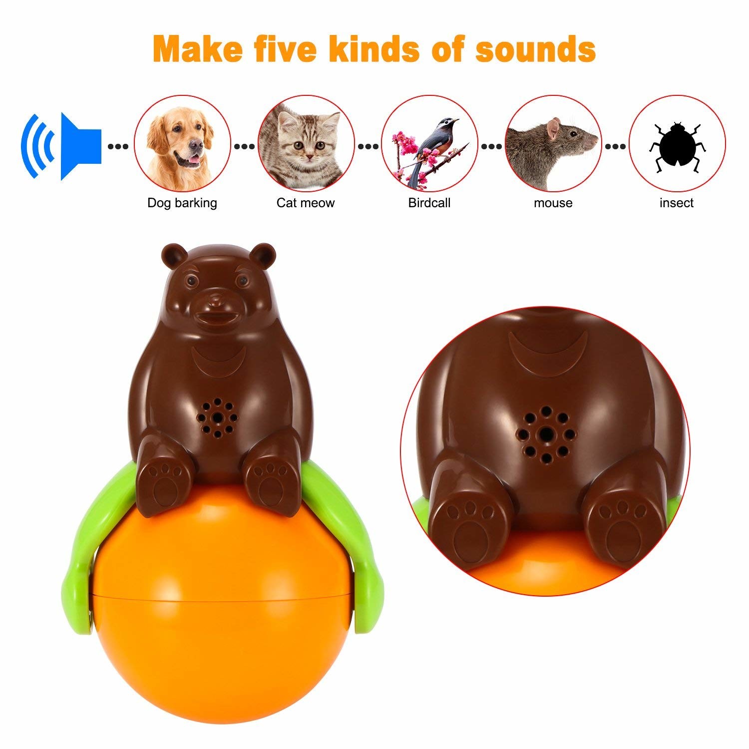 China Inventions Pet Tumbler Toy Sound And Light Ball five kinds of sounds wholesale
