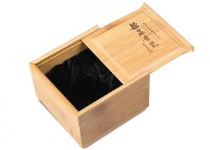 China Sliding Lid Bamboo Socks Gift Box , Bamboo Candy Storage Box Wedding Snack Packaging Gift Box wholesale
