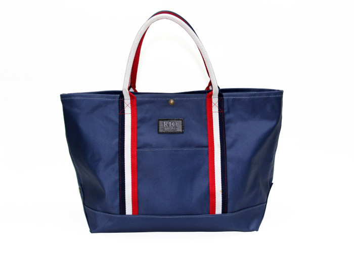 China Nylon Polyester Washable Tote Bags Deep Blue Reusable Tote Shopping Bags wholesale