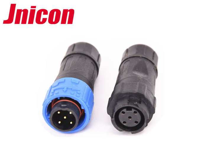 China Jnicon 5 Pin Waterproof Male Female Connector IP67 Push Locking Connection wholesale
