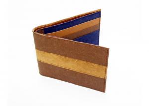China Stripes Design Kraft Paper Wallet Folding Short Type For Women Or Men wholesale