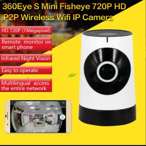 China EC5 720P Fisheye Panorama WIFI P2P IP Camera IR Night Vision CCTV DVR Wireless Remote Surveillance on iOS/Android App wholesale