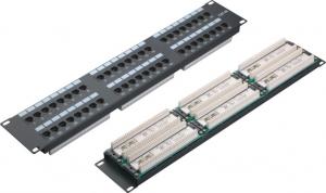 China UTP 48 Port Patch Panel 2U AMP Type Cat5e Patch Panels for Computer Center YH4015 wholesale