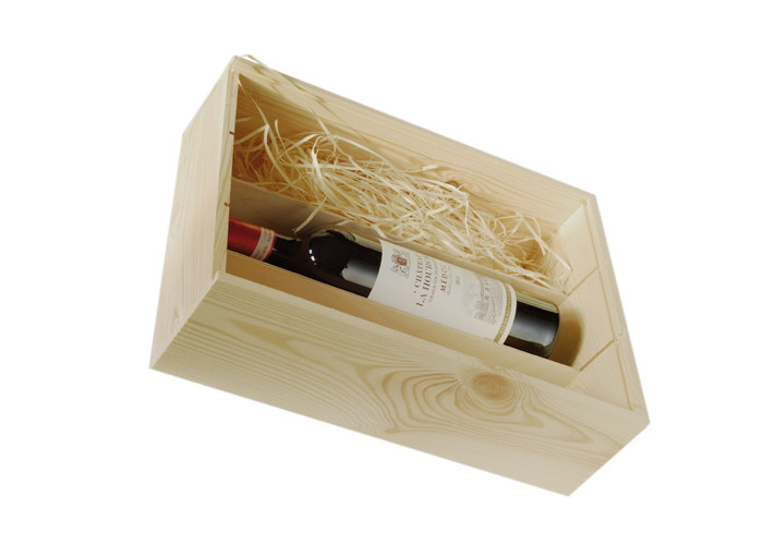 China Sliding Top 2 Bottle Wooden Wine Box , Personalized Paulownia Wood Storage Box With Lid wholesale