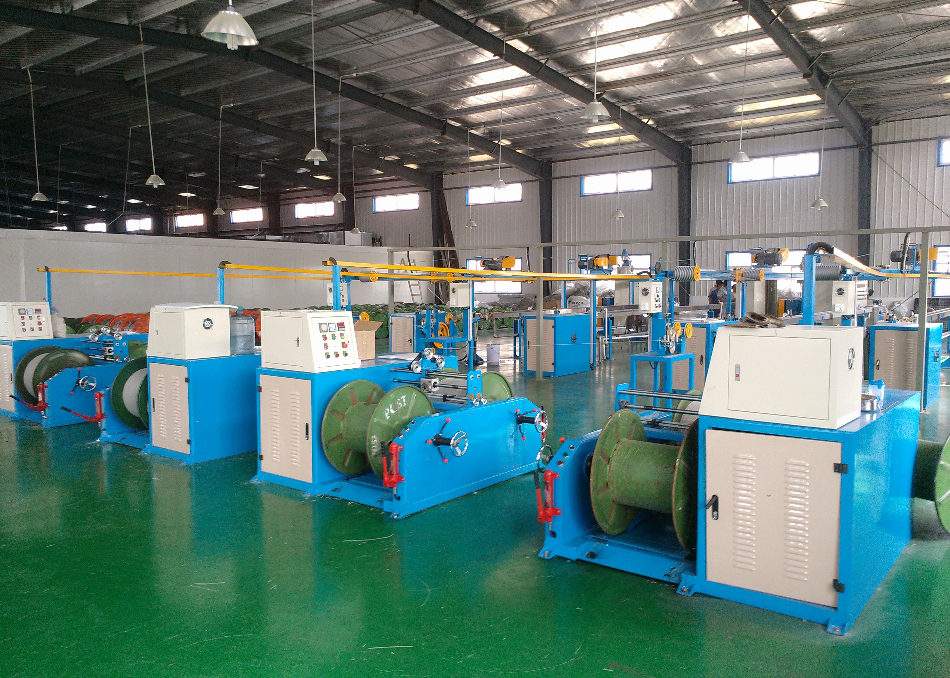 China Industrial Cable Production Equipment , Wire Extrusion Line 26x3.4x2.8m Size wholesale