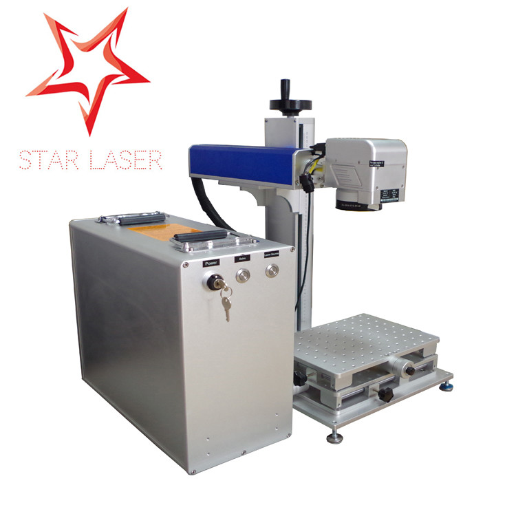 China Blue 10W Fiber Laser Marking Machine , Pipe Laser Marking Engraving Machine wholesale