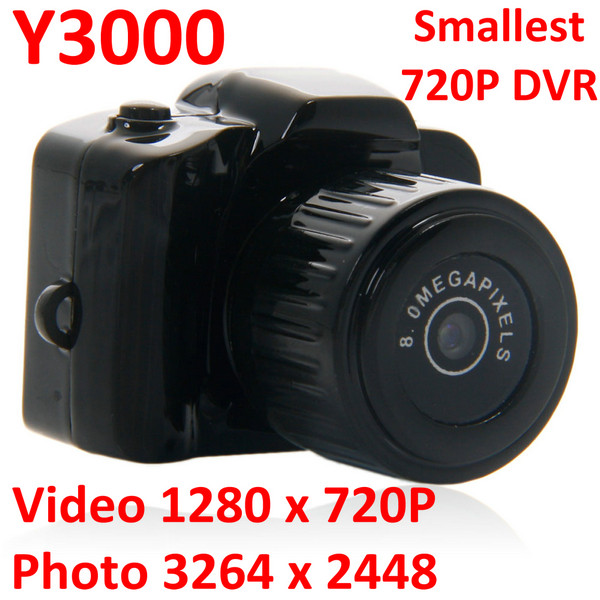 China Y3000 8MP Thumb 720P Mini DVR Camera Smallest Outdoor Sports Spy Video Recorder PC Webcam wholesale