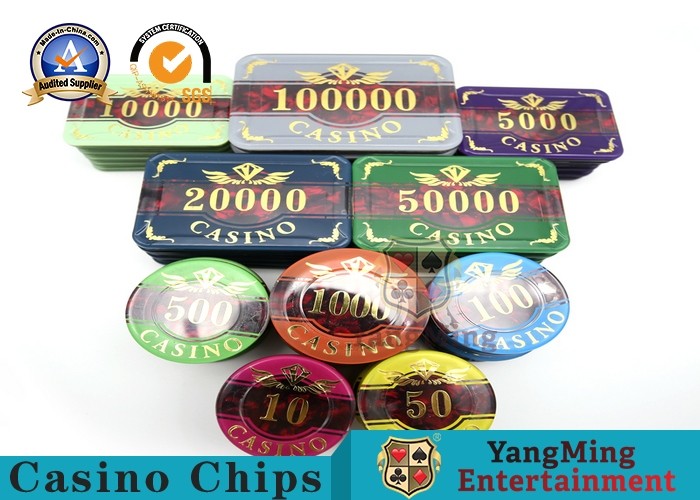 China Aluminum Case Casino Poker Chip Set 3.3mm Thickness Elegant Patterns And Bright Color wholesale