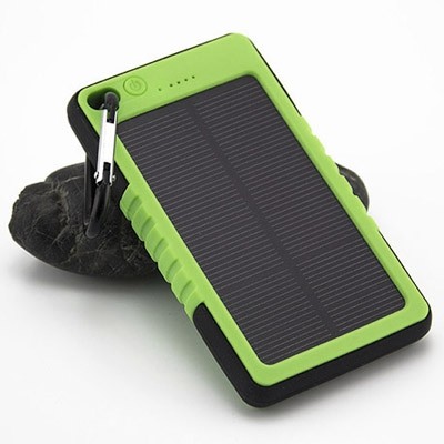 PVC Customized Waterproof Outdoors Solar Power bank 6000mAH with Carabiner for sale