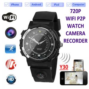 China Y30 8GB 720P WIFI P2P IP Spy Watch Hidden Camera Recorder IR Night Vision Motion Detection Remote Video Monitoring wholesale