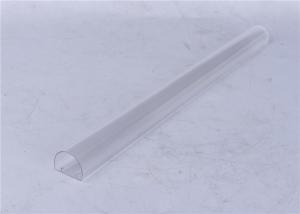 China Clear / Milky Plastic Extrusion Profiles , LED Lamp Extruded Plastic Parts wholesale