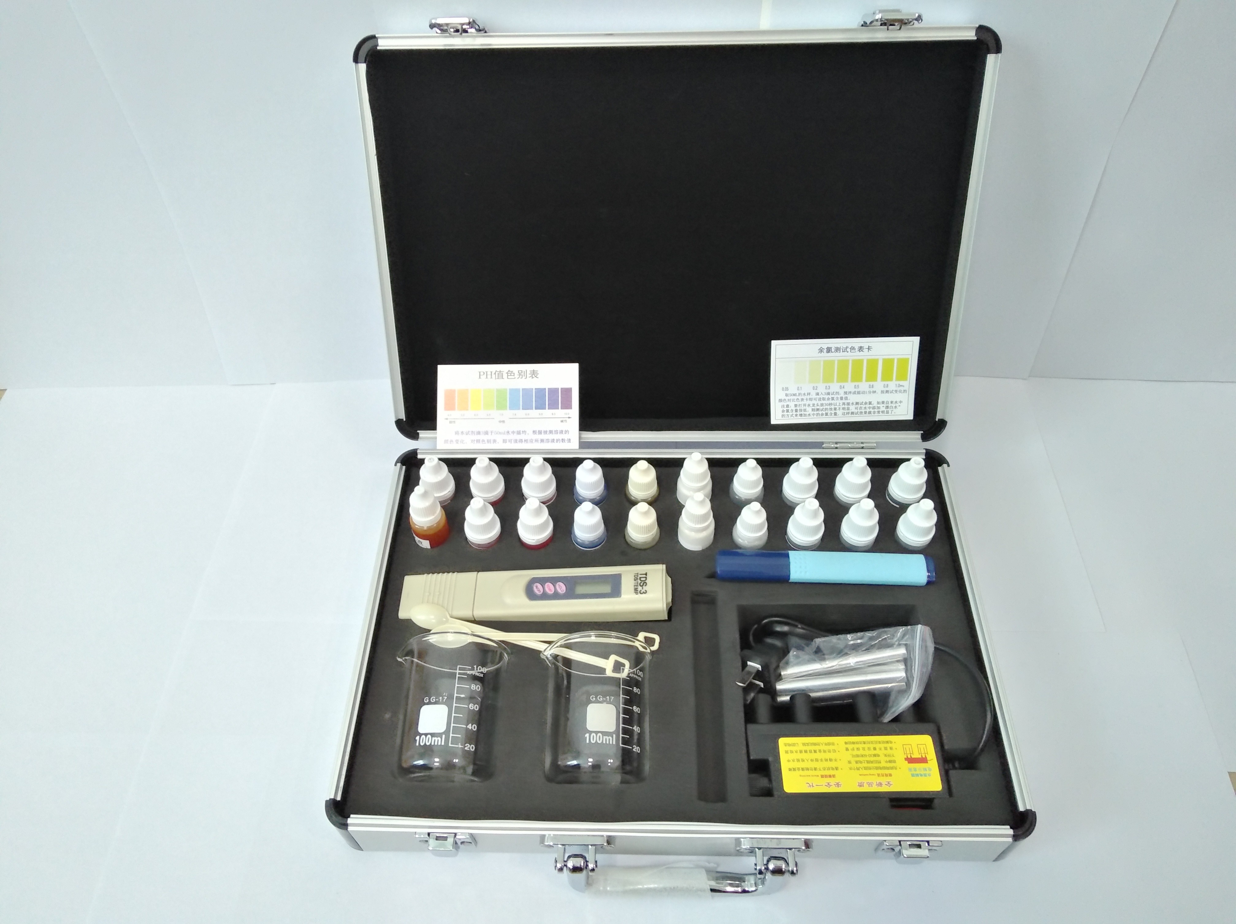 China good quality aluminiumn water quality test kit with tds mineral meter, electrolyzer wholesale
