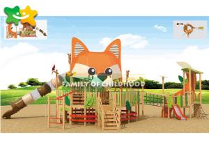 China Diy Wooden Playground Slide , Wooden Frame Slide Surfact Mounting Stable wholesale