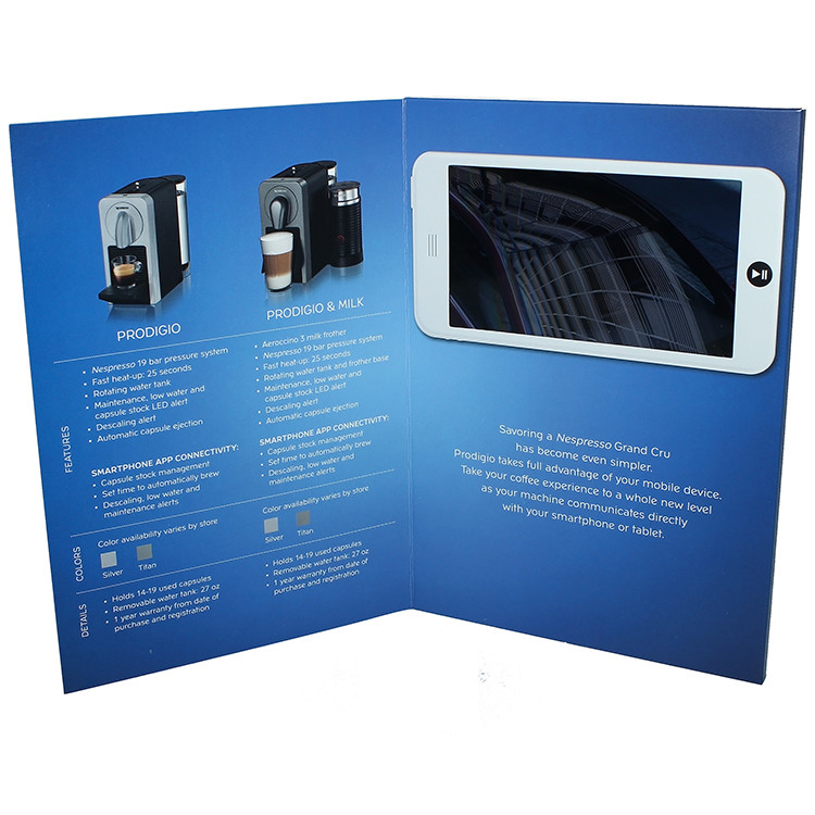 China Free Sample Limited 4.3 inch 1GB Skilful CMYK printing video invitation card video brochure with 1000mah LI-battery wholesale