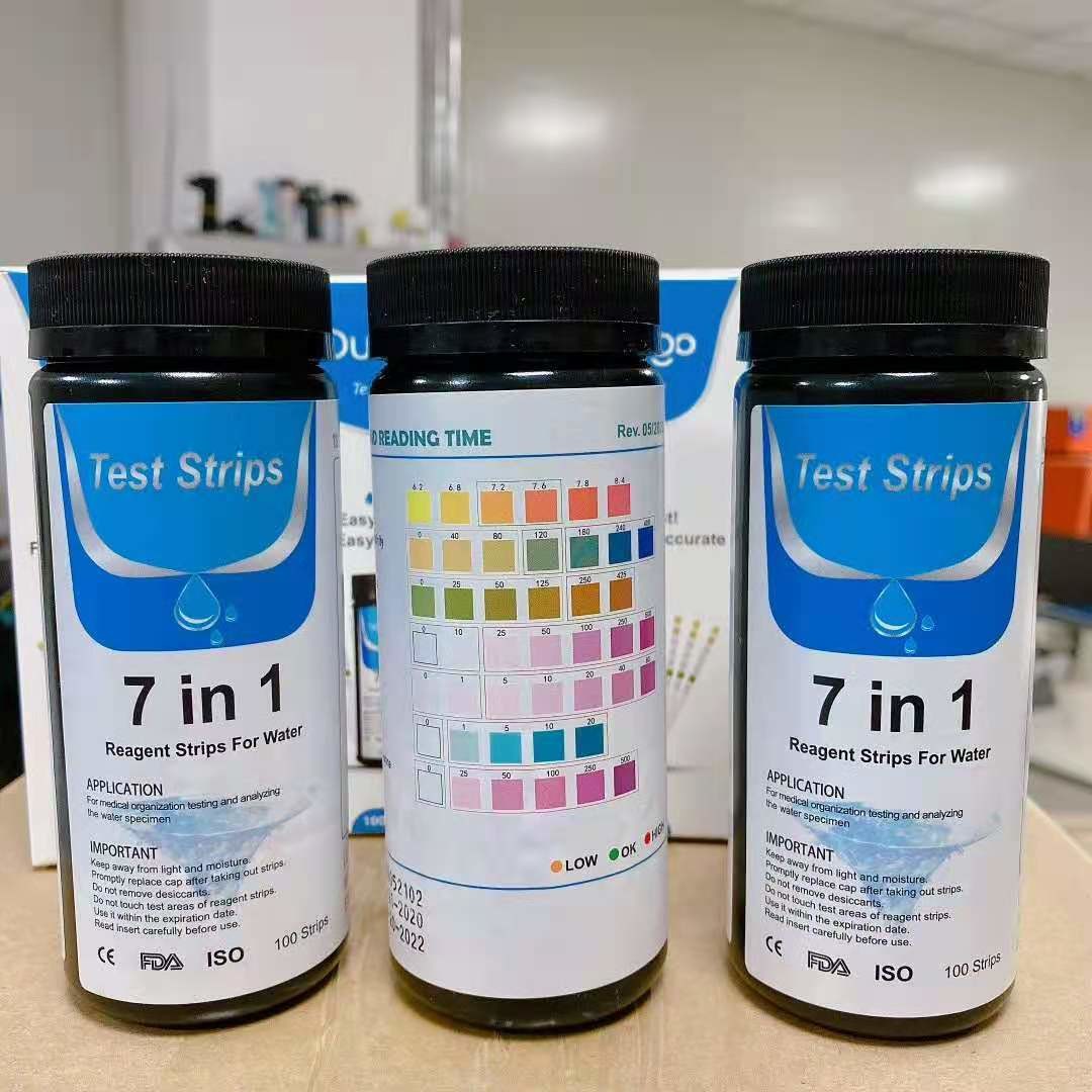 China China Professional Manufacture ph aquarium water test strips ammonia heavy metal 7 in 1 strips wholesale