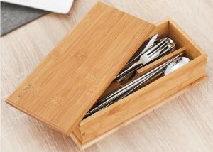 China 0.8cm Natural Color Bamboo Box , Bamboo Recipe Gift Box For Soup Ladle Fork Packaging wholesale