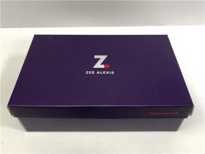 China Dark Purple Printed Shoe Boxes , Large Cardboard Boxes For Shoes With Lids wholesale