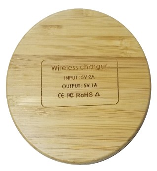 Environmental Bamboo Made Seamless 10W fast Charging Portable Wireless Charger for sale