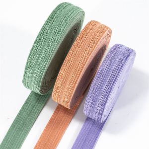 China 15mm 1/2&quot; double-fold bias ribbon binding tape sewing fold over elastic band for Hair Ties Headband wholesale