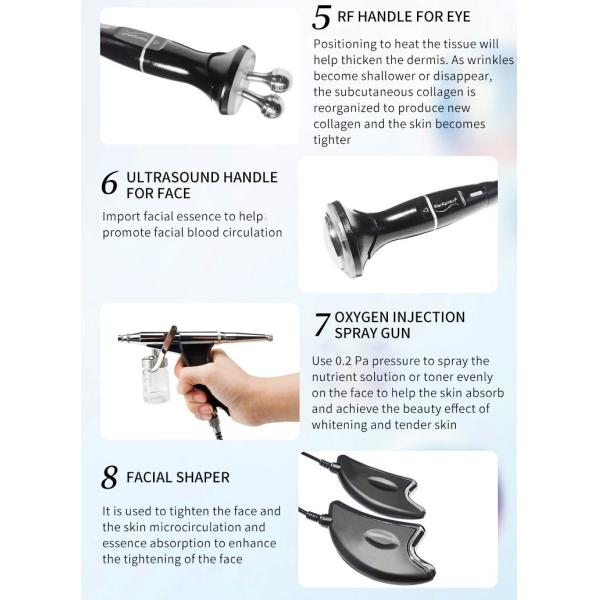 9 In 1 RF H2O2 Bubble Machine Hydradermabrasion Aqua Peel Facial Machine