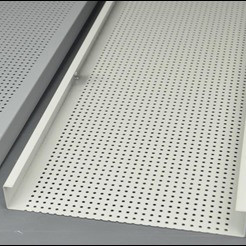 China Hook Up Aluminum Suspension Ceiling Panels With Strip Designs wholesale