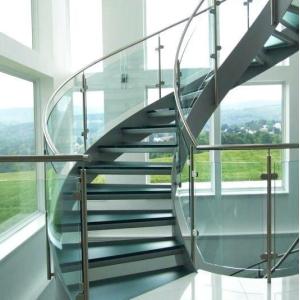 Curved Glass Staircase Railing Tempered Laminated Glass Stairs Handrail