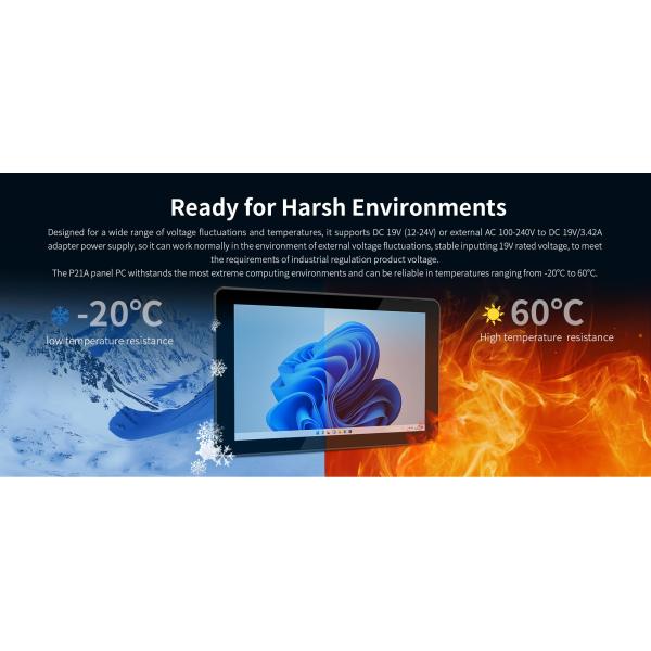 128GB ROM ONERugged P21A 21.5'' Industrial Fanless Wall-Mounted Touch Panel PC Tablet