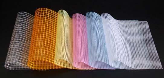 Black / Clear Printed ESD Grid Curtain Anti Static PVC Sheet With Carbon Lines