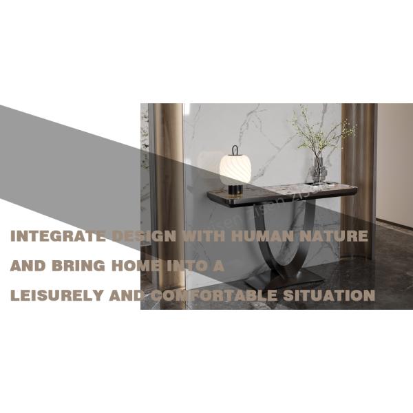Elegantrectangle Insert Ceramic Marble Console Table Blend Of Elegance And Modern Aesthetics