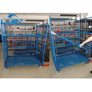 China Three Side Powder Coated Warehouse Storage Racks Folding Pallet Logistic Trolley wholesale