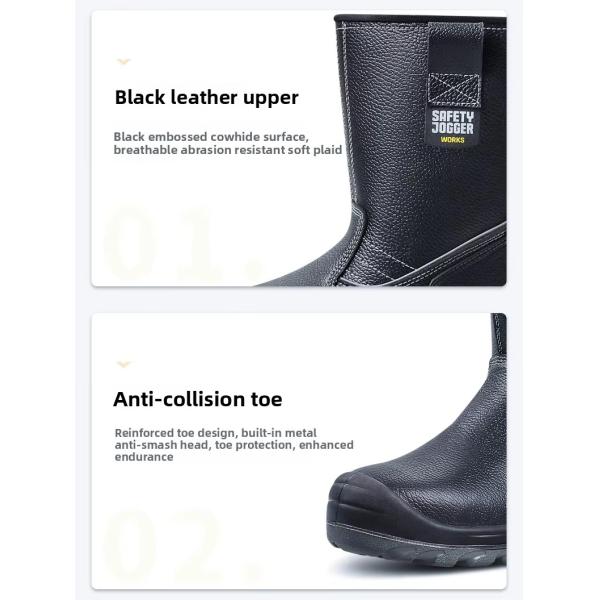 High Top Security Work Boots with Steel Plate Midsole and PU Injection Sole for Maximum Protection