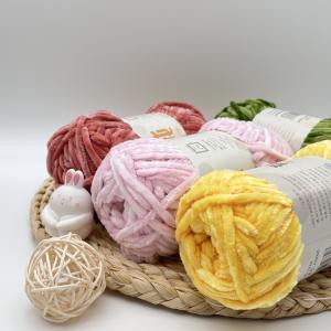 China 100% Polyester Velvet Chenille Yarn Customized Dyed Colorful Crochet Yarn wholesale