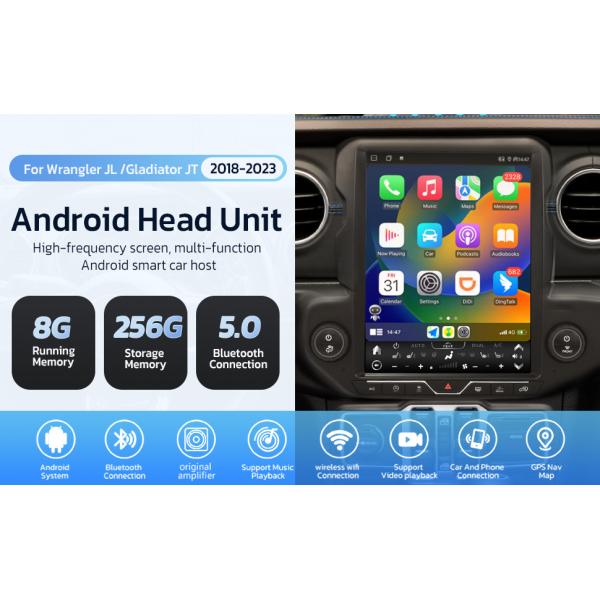 Touchscreen Jeep Wrangler Stereo Replacement JL Gladiator JT Head Unit Upgrade 2018-2023