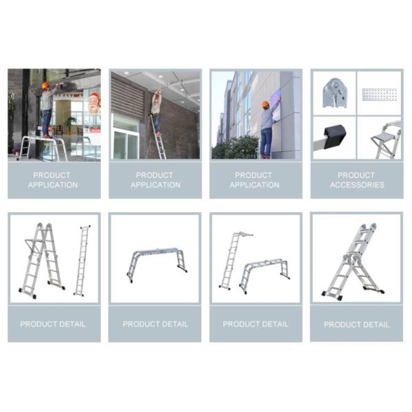 Multifunctional Aluminium Alloy Ladder 4 X 4 Steps EN131 Approved