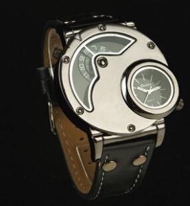 China FHD Quartz men Watches leather strap japan movment double movement watch men wholesale