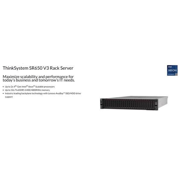 Lenovo ThinkSystem SR650 V3 Rack Computer 2u Data Cloud Storage Server 20x 3.5'' SAS/SATA/NVMe