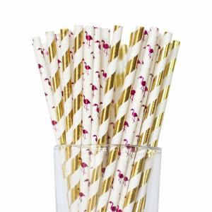 Customized Printed Metallic Paper Straws Used In Birthday Holiday Celebrations