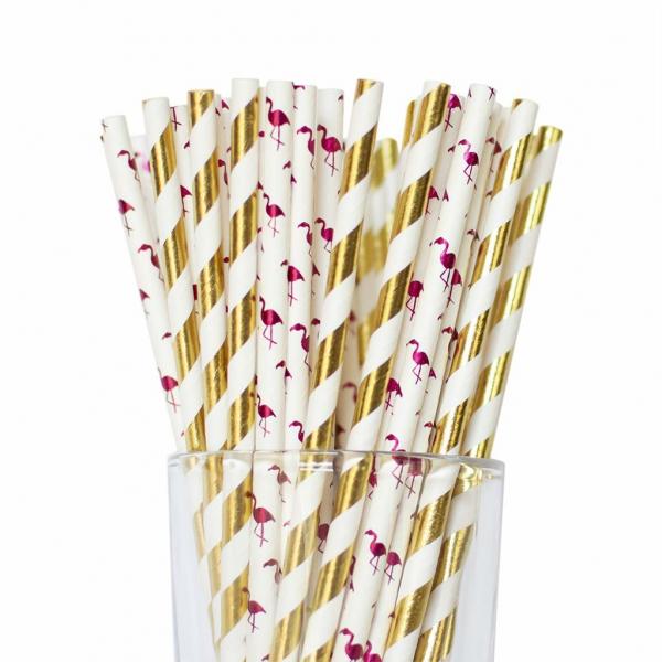 Quality Customized Printed Metallic Paper Straws Used In Birthday Holiday Celebrations for sale