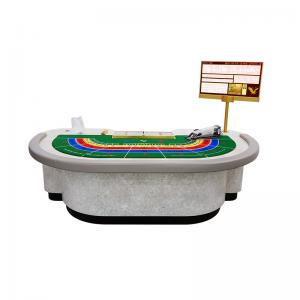 China Luxurious Casino Poker Table Solid Marble Baccarat Table With Chips Tray on sale