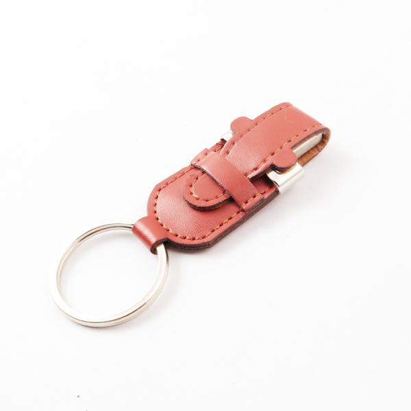 PU Cover And Leather Usb Stick With Metal Ring 2.0 Portable 64GB 128GB 30MB/S