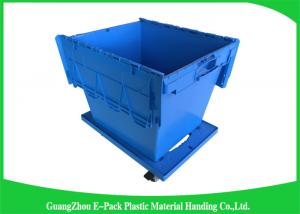 China 60L Large Plastic Storage Boxes With Lids , Plastic Shipping Containers With Attached Lids on sale