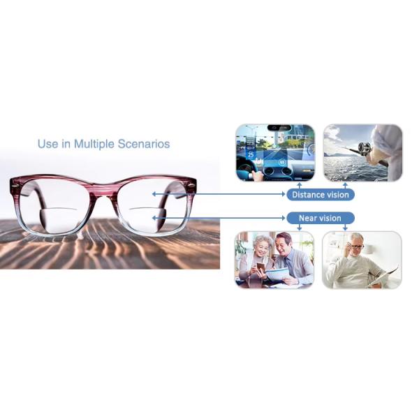 Round Top Factory 1.499 Blue cut Round Top Glass lenses optical Bifocal Flat Top Lenses