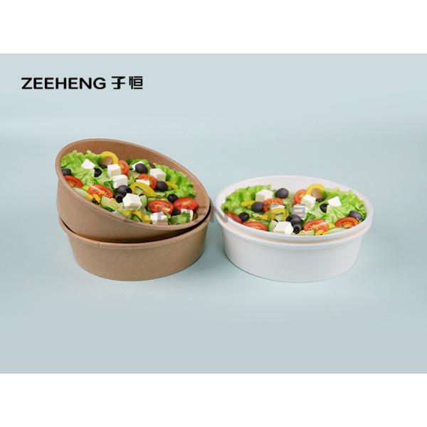 ZIFEI Disposable Custom Printing Salad Kraft Paper Bowl Food Packing With Lid