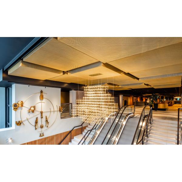 Architectural Woven Fabric Powder Vinyl Coated Three-dimensional Color Decorative Metal Mesh for Ceiling