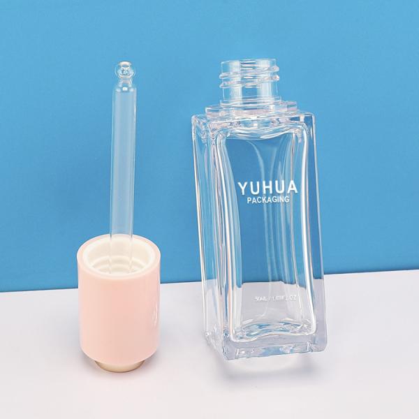 50ml Plastic Packaging Bottles Twist Push Button Press Clear Serum Dropper Bottle