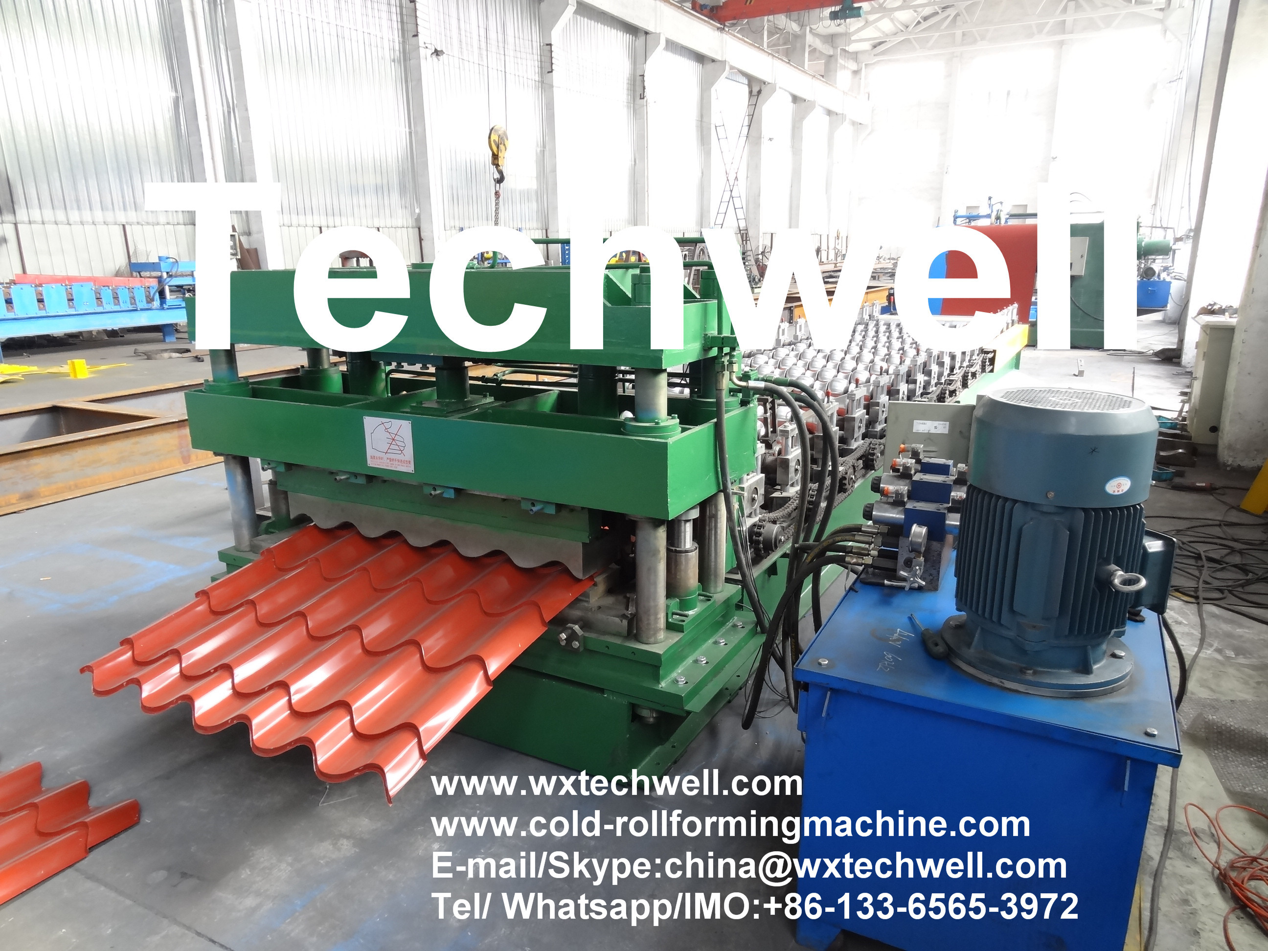 China Color Steel Glazed Tile Roll Forming Machine for Metal Tile Roof Wall Cladding wholesale
